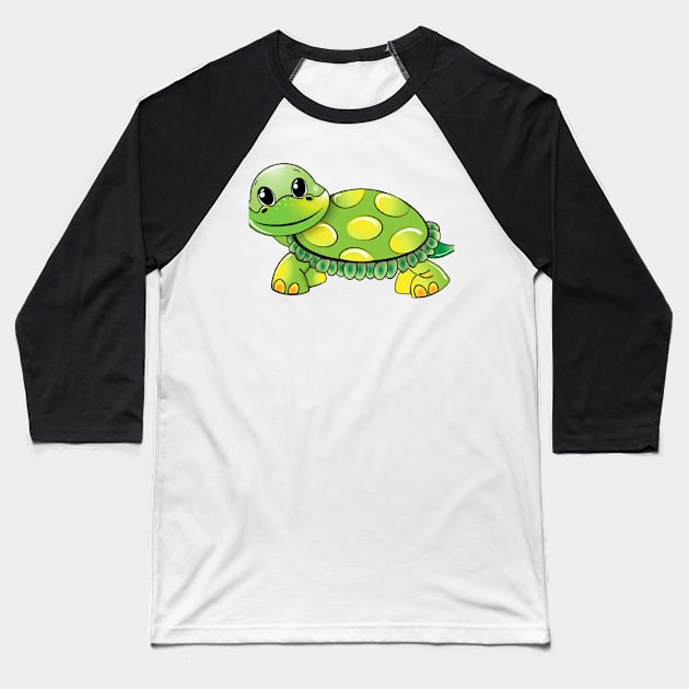 Funny Turtle Baseball T-Shirt by Fashion and Passion 